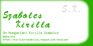 szabolcs kirilla business card